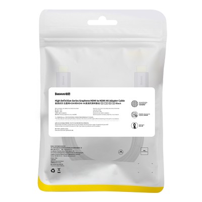 Кабель HDMI BASEUS High Definition Series Graphene, 4KHDMI - 4KHDMI, 3 м, черный Кабель HDMI BASEUS High Definition Series Graphene, 4KHDMI - 4KHDMI, 3 м, черный