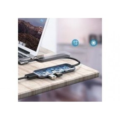 Переходник/Адаптер BASEUS UCN3277, Разветвитель, Type-C - 3xUSB3.0 + HD4K + PD, 3A, темно-серый, 4K, 2W Переходник/Адаптер BASEUS UCN3277, Разветвитель, Type-C - 3xUSB3.0 + HD4K + PD, 3A, темно-серый, 4K, 2W