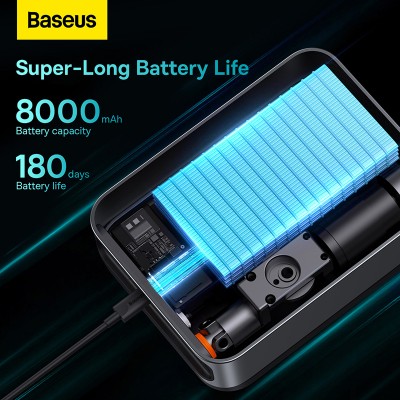 Стартер BASEUS Super Energy 2in1 Car Jump (1000A), 2.4A, 8000 мАч, черный Стартер BASEUS Super Energy 2in1 Car Jump (1000A), 2.4A, 8000 мАч, черный