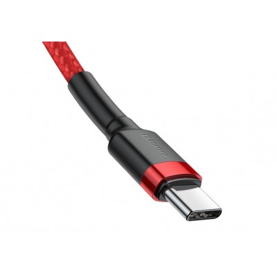 Кабель USB-C BASEUS Cafule, Type-C - Type-C, 3A, 1 м, красный Кабель USB-C BASEUS Cafule, Type-C - Type-C, 3A, 1 м, красный