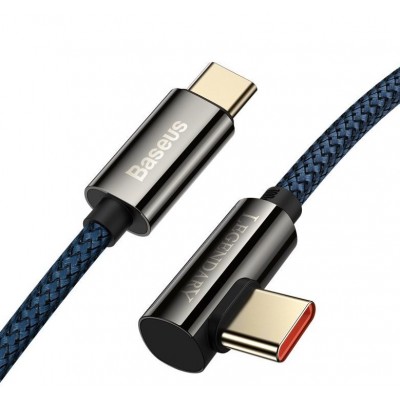 Кабель USB-C BASEUS Legend Series Elbow, Type-C - Type-C, 100W, 2 м, синий Кабель USB-C BASEUS Legend Series Elbow, Type-C - Type-C, 100W, 2 м, синий