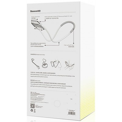 Держатель универсальный BASEUS Neck-Mounted Lazy Bracket, на шею, белый Держатель универсальный BASEUS Neck-Mounted Lazy Bracket, на шею, белый
