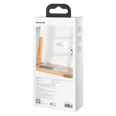 Кабель USB BASEUS Simple Wisdom Data Cable Kit, USB - MicroUSB, 2.1А, 1.5 м, белый, 2шт Кабель USB BASEUS Simple Wisdom Data Cable Kit, USB - MicroUSB, 2.1А, 1.5 м, белый, 2шт