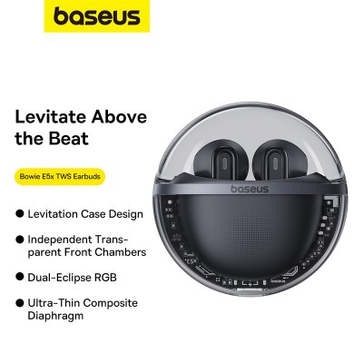 Беспроводные наушники BASEUS E5x(Overseas Edition), Bluetooth, черный Беспроводные наушники BASEUS E5x(Overseas Edition), Bluetooth, черный