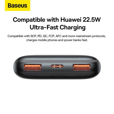 Портативный аккумулятор BASEUS Bipow Pro 20W Overseas Edition, 3A, 10000 мА⋅ч, черный Портативный аккумулятор BASEUS Bipow Pro 20W Overseas Edition, 3A, 10000 мА⋅ч, черный