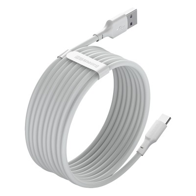 Кабель USB BASEUS Simple Wisdom Data Cable Kit, USB - Type-C, 5A, 1.5 м, белый, 2шт Кабель USB BASEUS Simple Wisdom Data Cable Kit, USB - Type-C, 5A, 1.5 м, белый, 2шт