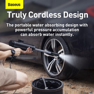 Пистолет для автомойки BASEUS Dual Power Portable Electric Car Wash Spray Nozzle, 2A, черный Пистолет для автомойки BASEUS Dual Power Portable Electric Car Wash Spray Nozzle, 2A, черный