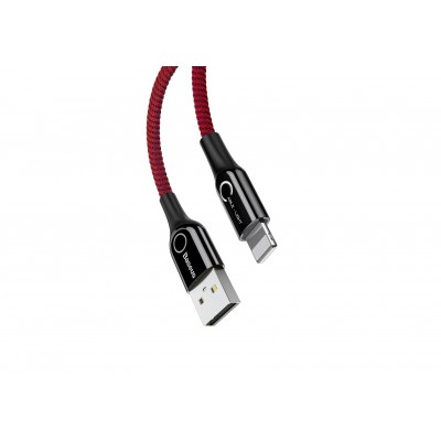 Кабель USB BASEUS C-shaped Light, USB - Lightning, 2.4А, 1 м, красный, интеллектуальный Кабель USB BASEUS C-shaped Light, USB - Lightning, 2.4А, 1 м, красный, интеллектуальный