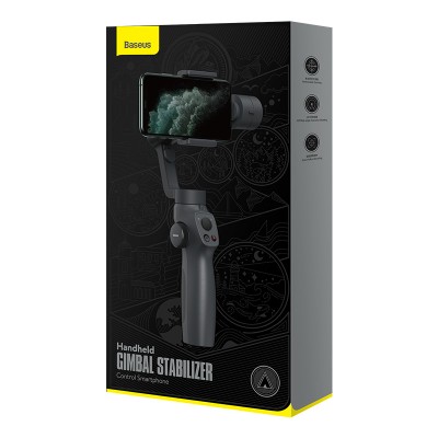 Стабилизатор для смартфона BASEUS Handheld Gimbal Stabilizer, Трехосевой, 2200 мАч, Bluetooth, темно-серый Стабилизатор для смартфона BASEUS Handheld Gimbal Stabilizer, Трехосевой, 2200 мАч, Bluetooth, темно-серый