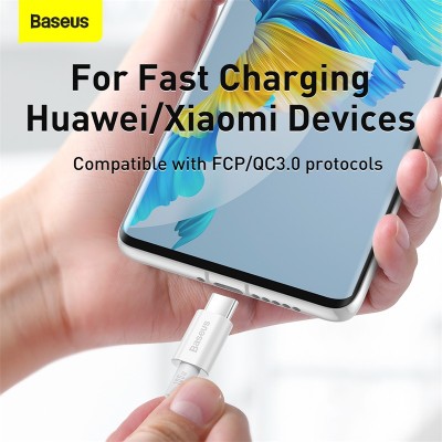 Кабель USB-C BASEUS Superior Series Fast Charging, Type-C - Type-C, 100W, 1 м, белый Кабель USB-C BASEUS Superior Series Fast Charging, Type-C - Type-C, 100W, 1 м, белый