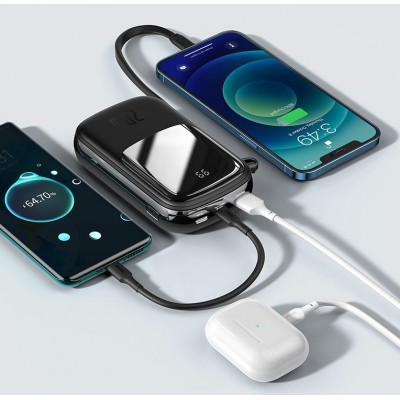 Портативный аккумулятор BASEUS Qpow Digital Display, 3A, 20000 мА⋅ч, черный, с кабелем Lightning Портативный аккумулятор BASEUS Qpow Digital Display, 3A, 20000 мА⋅ч, черный, с кабелем Lightning