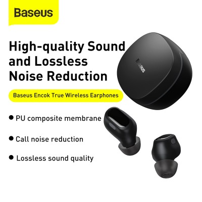 Беспроводные наушники BASEUS Encok WM01, Bluetooth, 40 мАч, черный, Type-C Беспроводные наушники BASEUS Encok WM01, Bluetooth, 40 мАч, черный, Type-C