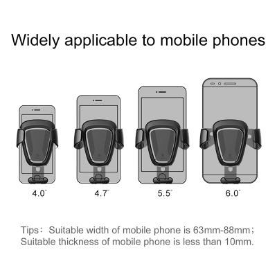 Автомобильный держатель BASEUS Gravity, 63-88мм, черный, на воздуховод Автомобильный держатель BASEUS Gravity, 63-88мм, черный, на воздуховод