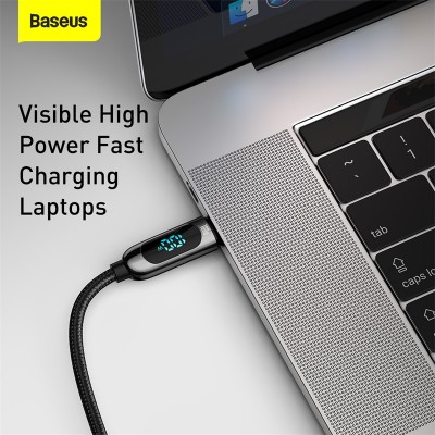 Кабель USB-C BASEUS Display Fast Charging, Type-C - Type-C, 5A, 100W, 1 м, черный Кабель USB-C BASEUS Display Fast Charging, Type-C - Type-C, 5A, 100W, 1 м, черный
