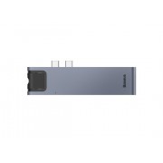 Переходник/Адаптер BASEUS Thunderbolt 7-in-1, Разветвитель, Type-C - 2xUSB3.0 + HDMI + PD + RJ45 + TF/SD + Type-C, серый