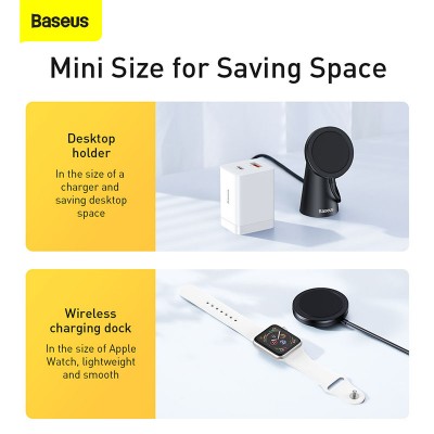 Беспроводное зарядное устройство BASEUS Simple Magnetic Stand Wireless, 2A, черный Беспроводное зарядное устройство BASEUS Simple Magnetic Stand Wireless, 2A, черный