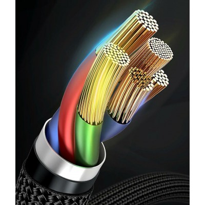 Кабель USB-C BASEUS Cafule, Type-C - Lightning, 2.4А, 18W, 1 м, красный+черный Кабель USB-C BASEUS Cafule, Type-C - Lightning, 2.4А, 18W, 1 м, красный+черный