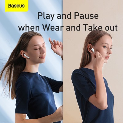 Беспроводные наушники BASEUS Encok W05, Bluetooth, 30 мАч, белый Беспроводные наушники BASEUS Encok W05, Bluetooth, 30 мАч, белый
