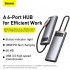 Переходник/Адаптер BASEUS Starjoy Series 6-in-1, Разветвитель, Type-C - USB3.0 + USB2.0 + HDMI + PD + 4K HD + RJ45, серы Переходник/Адаптер BASEUS Starjoy Series 6-in-1, Разветвитель, Type-C - USB3.0 + USB2.0 + HDMI + PD + 4K HD + RJ45, серы