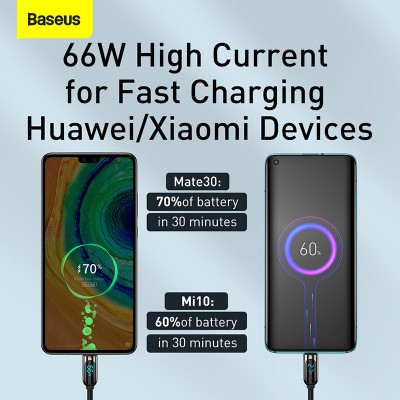 Кабель USB BASEUS Display Fast Charging, USB - Type-C, 66W, 1 м, черный Кабель USB BASEUS Display Fast Charging, USB - Type-C, 66W, 1 м, черный