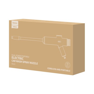 Пистолет для автомойки BASEUS Dual Power Portable Electric Car Wash Spray Nozzle, 2A, черный Пистолет для автомойки BASEUS Dual Power Portable Electric Car Wash Spray Nozzle, 2A, черный