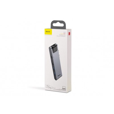 Переходник/Адаптер BASEUS Thunderbolt 7-in-1, Разветвитель, Type-C - 2xUSB3.0 + HDMI + PD + RJ45 + TF/SD + Type-C, серый Переходник/Адаптер BASEUS Thunderbolt 7-in-1, Разветвитель, Type-C - 2xUSB3.0 + HDMI + PD + RJ45 + TF/SD + Type-C, серый