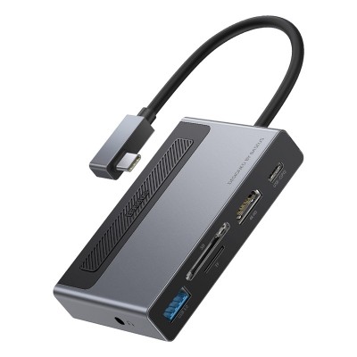 Переходник/Адаптер BASEUS Magic Multifunctional, Разветвитель, Type-C - USB3.0 + 4K HD + TF/SD + jack 3.5, серый Переходник/Адаптер BASEUS Magic Multifunctional, Разветвитель, Type-C - USB3.0 + 4K HD + TF/SD + jack 3.5, серый