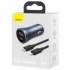 Автомобильное зарядное устройство BASEUS Golden Contactor Pro Dual, USB+USB-C + Кабель Type-C-Lightning, 3A, темно-серый Автомобильное зарядное устройство BASEUS Golden Contactor Pro Dual, USB+USB-C + Кабель Type-C-Lightning, 3A, темно-серый
