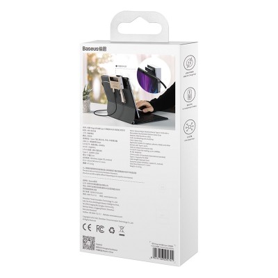 Переходник/Адаптер BASEUS Magic Multifunctional, Разветвитель, Type-C - USB3.0 + 4K HD + TF/SD + jack 3.5, серый Переходник/Адаптер BASEUS Magic Multifunctional, Разветвитель, Type-C - USB3.0 + 4K HD + TF/SD + jack 3.5, серый