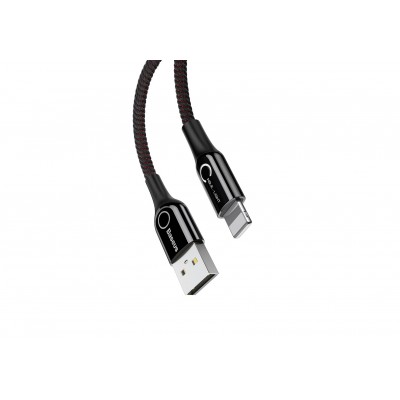 Кабель USB BASEUS C-shaped Light, USB - Lightning, 2.4А, 1 м, черный, интеллектуальный Кабель USB BASEUS C-shaped Light, USB - Lightning, 2.4А, 1 м, черный, интеллектуальный