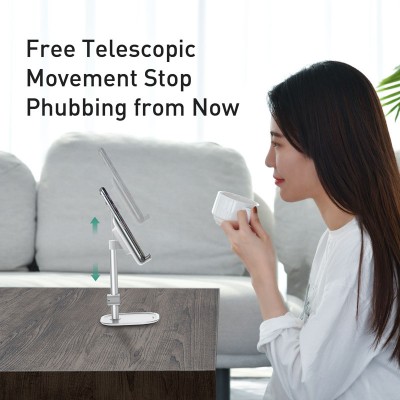 Настольная подставка BASEUS Literary Youth, телескопический, серебристый Настольная подставка BASEUS Literary Youth, телескопический, серебристый