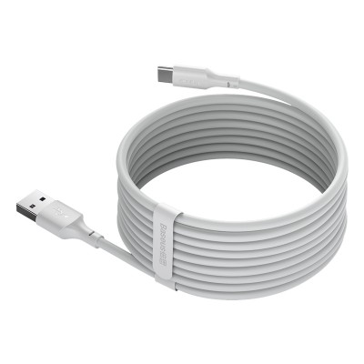 Кабель USB BASEUS Simple Wisdom Data Cable Kit, USB - Type-C, 5A, 1.5 м, белый, 2шт Кабель USB BASEUS Simple Wisdom Data Cable Kit, USB - Type-C, 5A, 1.5 м, белый, 2шт