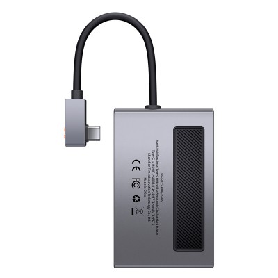 Переходник/Адаптер BASEUS Magic Multifunctional, Разветвитель, Type-C - USB3.0 + 4K HD + TF/SD + jack 3.5, серый Переходник/Адаптер BASEUS Magic Multifunctional, Разветвитель, Type-C - USB3.0 + 4K HD + TF/SD + jack 3.5, серый