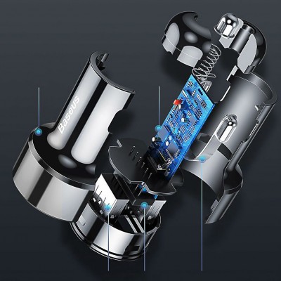 Автомобильное зарядное устройство BASEUS Magic C20C, USB+USB-C, 5A, 45W, красный, дисплей Автомобильное зарядное устройство BASEUS Magic C20C, USB+USB-C, 5A, 45W, красный, дисплей