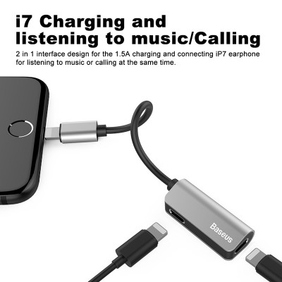 Переходник/Адаптер BASEUS L37 Male, Lightning - Dual Lightning, 2А, серебряный Переходник/Адаптер BASEUS L37 Male, Lightning - Dual Lightning, 2А, серебряный