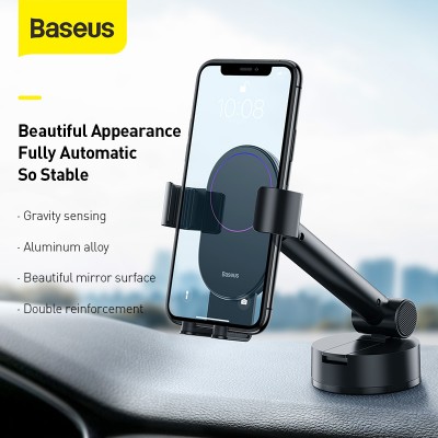 Автомобильный держатель BASEUS Simplism Gravity Car Mount Holder, черный, на присоске Автомобильный держатель BASEUS Simplism Gravity Car Mount Holder, черный, на присоске