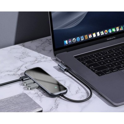 Переходник/Адаптер BASEUS UCN3276, Разветвитель, Type-C - 3xUSB3.0 + HD4K + SD/TF + PD, 3A, темно-серый, 4K Переходник/Адаптер BASEUS UCN3276, Разветвитель, Type-C - 3xUSB3.0 + HD4K + SD/TF + PD, 3A, темно-серый, 4K