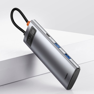 Переходник/Адаптер BASEUS Starjoy Series 7-in-1, Разветвитель, Type-C - USB3.0+PD+HDMI+SD/TF+USB-C, серый Переходник/Адаптер BASEUS Starjoy Series 7-in-1, Разветвитель, Type-C - USB3.0+PD+HDMI+SD/TF+USB-C, серый