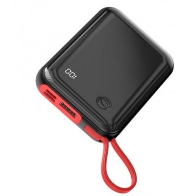Портативный аккумулятор BASEUS Mini S Digital Display, 3A, 10000 мА⋅ч, красный, с кабелем Ip Портативный аккумулятор BASEUS Mini S Digital Display, 3A, 10000 мА⋅ч, красный, с кабелем Ip