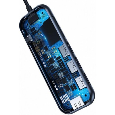 Переходник/Адаптер BASEUS UCN3276, Разветвитель, Type-C - 3xUSB3.0 + HD4K + SD/TF + PD, 3A, темно-серый, 4K Переходник/Адаптер BASEUS UCN3276, Разветвитель, Type-C - 3xUSB3.0 + HD4K + SD/TF + PD, 3A, темно-серый, 4K