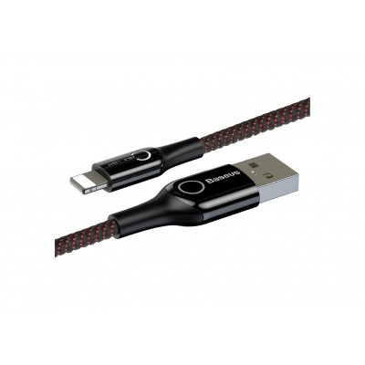 Кабель USB BASEUS C-shaped Light, USB - Lightning, 2.4А, 1 м, черный, интеллектуальный Кабель USB BASEUS C-shaped Light, USB - Lightning, 2.4А, 1 м, черный, интеллектуальный