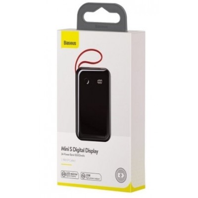 Портативный аккумулятор BASEUS Mini S Digital Display, 3A, 10000 мА⋅ч, красный, с кабелем Ip Портативный аккумулятор BASEUS Mini S Digital Display, 3A, 10000 мА⋅ч, красный, с кабелем Ip