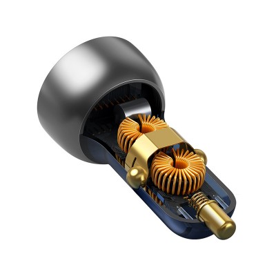 Автомобильное зарядное устройство BASEUS Particular, USB+USB-C, 5A, 65W, серебристый, дисплей Автомобильное зарядное устройство BASEUS Particular, USB+USB-C, 5A, 65W, серебристый, дисплей