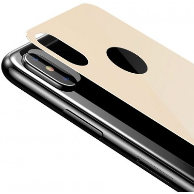 Защитное стекло BASEUS SGAPIPH58-BM0V для iPhone XS, заднее, золотой Защитное стекло BASEUS SGAPIPH58-BM0V для iPhone XS, заднее, золотой