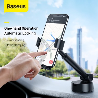Автомобильный держатель BASEUS Simplism Gravity Car Mount Holder, черный, на присоске Автомобильный держатель BASEUS Simplism Gravity Car Mount Holder, черный, на присоске