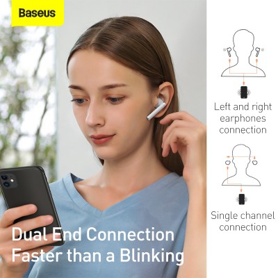 Беспроводные наушники BASEUS Encok W05, Bluetooth, 30 мАч, белый Беспроводные наушники BASEUS Encok W05, Bluetooth, 30 мАч, белый