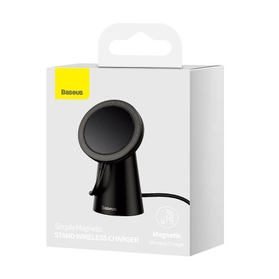 Беспроводное зарядное устройство BASEUS Simple Magnetic Stand Wireless, 2A, черный Беспроводное зарядное устройство BASEUS Simple Magnetic Stand Wireless, 2A, черный
