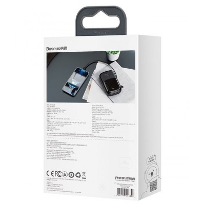 Портативный аккумулятор BASEUS Qpow Digital Display, 3A, 20000 мА⋅ч, черный, с кабелем Lightning Портативный аккумулятор BASEUS Qpow Digital Display, 3A, 20000 мА⋅ч, черный, с кабелем Lightning