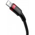 Кабель USB-C BASEUS Cafule, Type-C - Lightning, 2.4А, 18W, 1 м, красный+черный Кабель USB-C BASEUS Cafule, Type-C - Lightning, 2.4А, 18W, 1 м, красный+черный