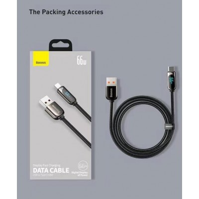 Кабель USB BASEUS Display Fast Charging, USB - Type-C, 66W, 1 м, черный Кабель USB BASEUS Display Fast Charging, USB - Type-C, 66W, 1 м, черный